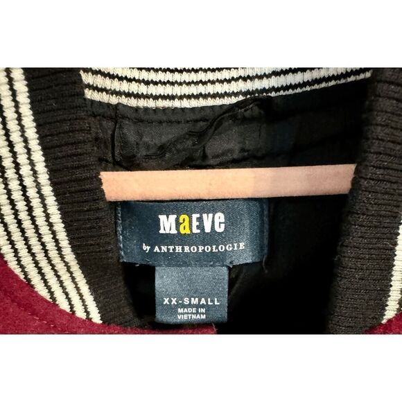 Anthropologie Maeve Colorblock Cropped Varisty Bomber Jacket - Picture 5 of 11